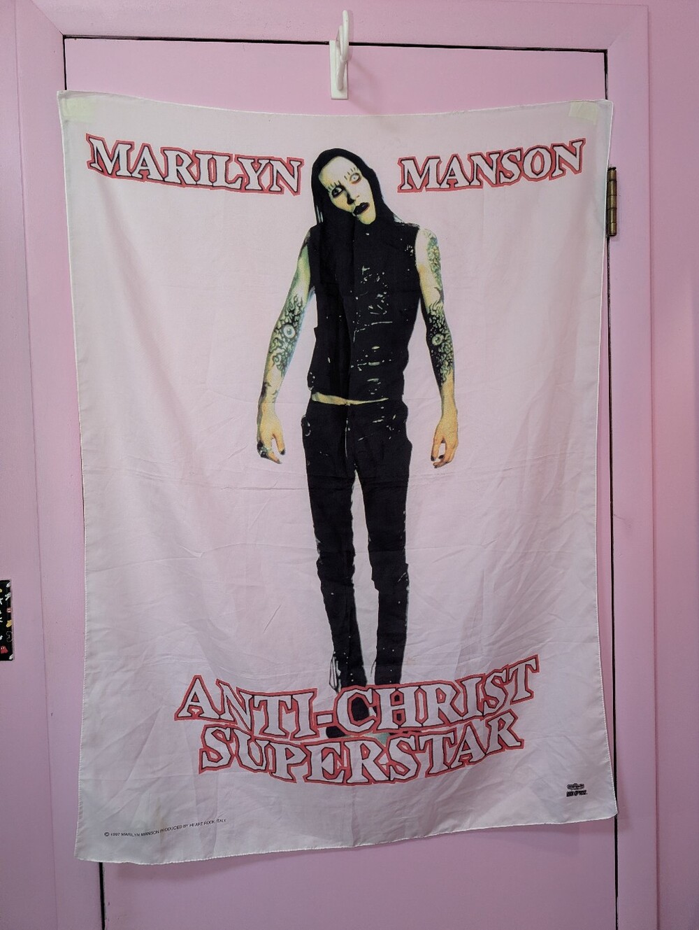 Vintage 1997 Marilyn Manson Anti-Christ Superstar Poster Flag